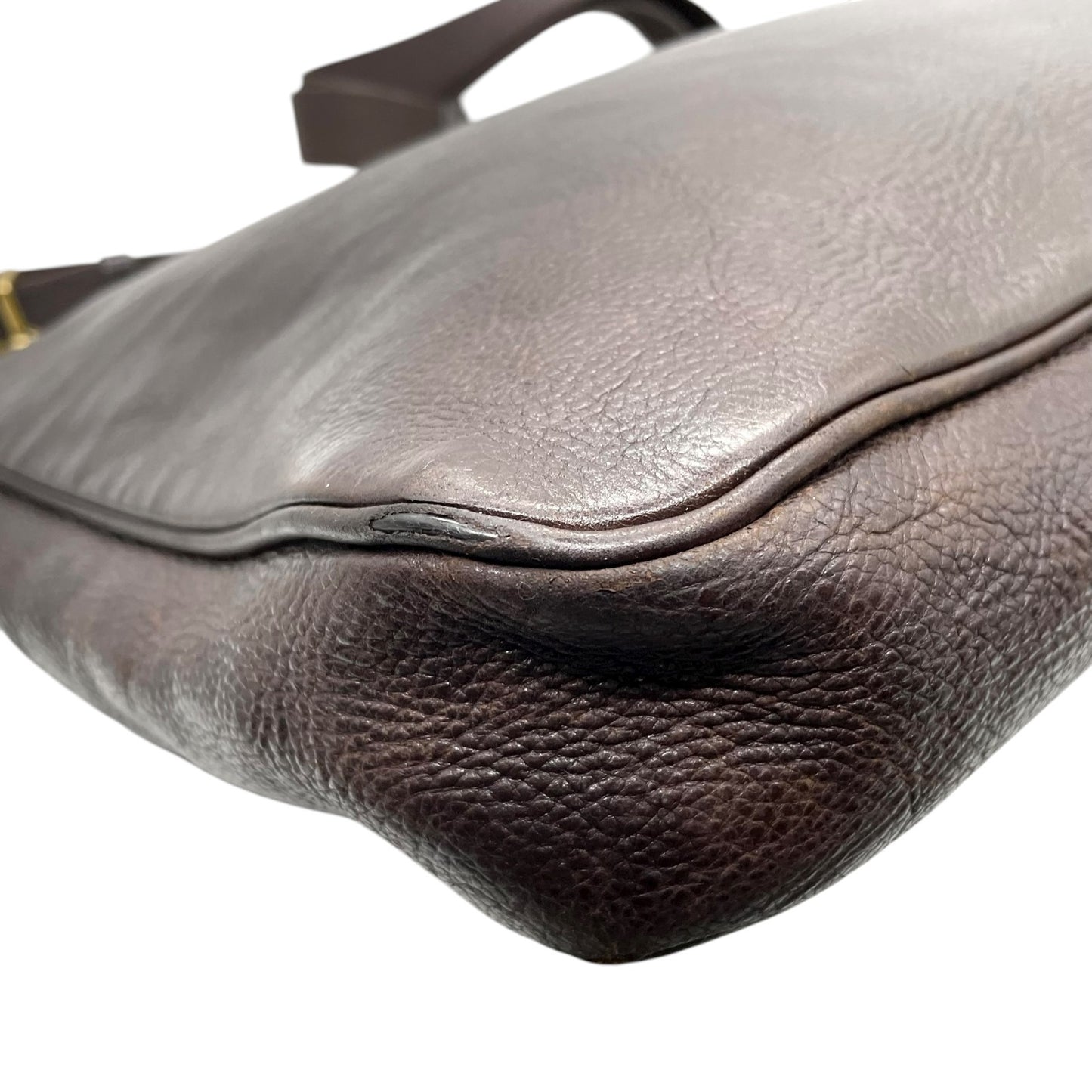 MULBERRY マルベリー ショルダーバッグ ダークブラウン レザー ターンロック ゴールド金具 k13