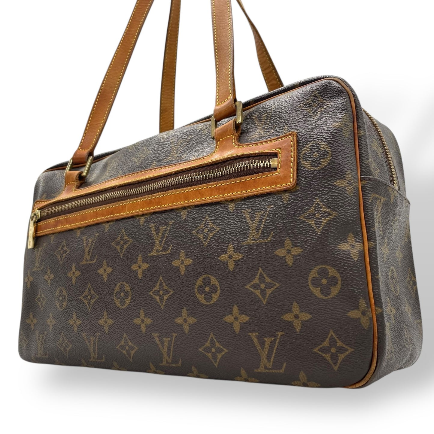 Authentic LOUIS VUITTON Monogram Cite Shoulder Bag M51181 Brown PVC Leather Gold Hardware Tote Bag Men's Women's Shoulder Strap