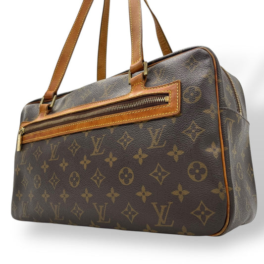 Authentic LOUIS VUITTON Monogram Cite Shoulder Bag M51181 Brown PVC Leather Gold Hardware Tote Bag Men's Women's Shoulder Strap