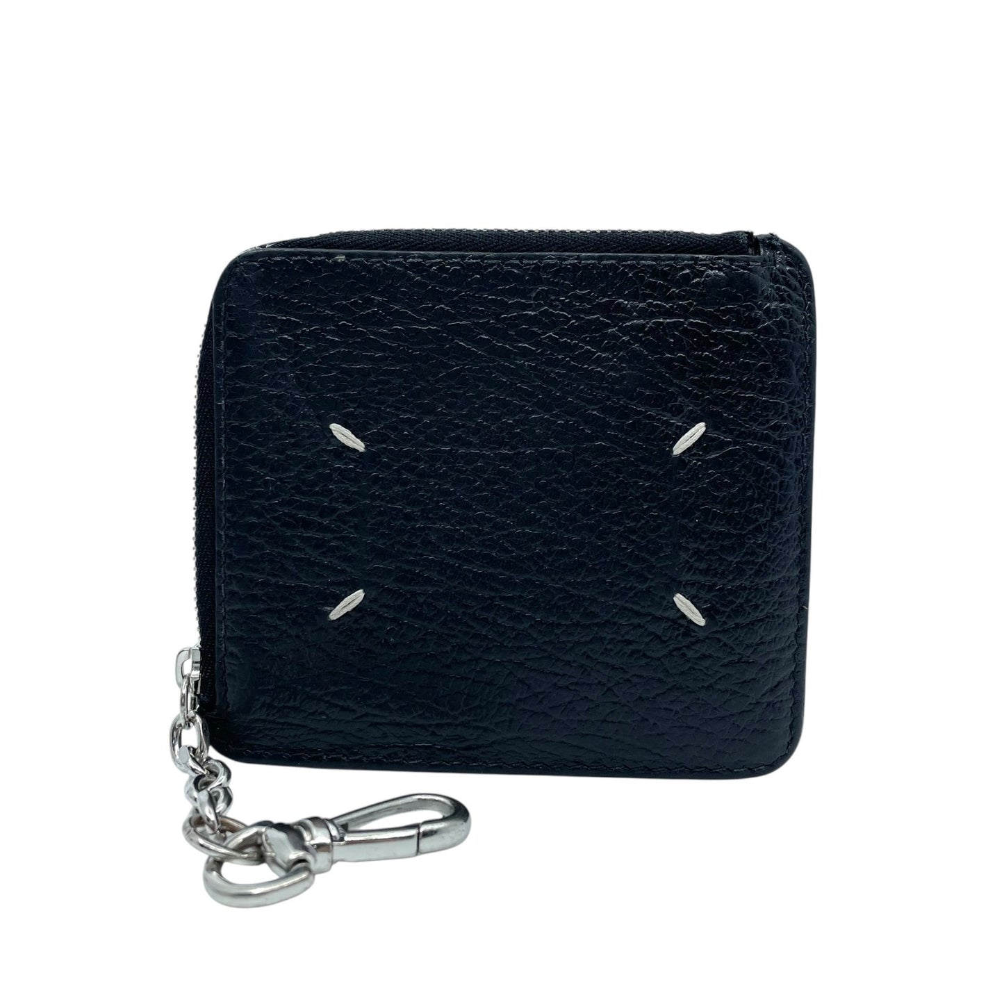 Maison Margiela メゾンマルジェラ カードケース コインケース 黒 ブラック 4ステッチ レザー ギャランティカード付き W5