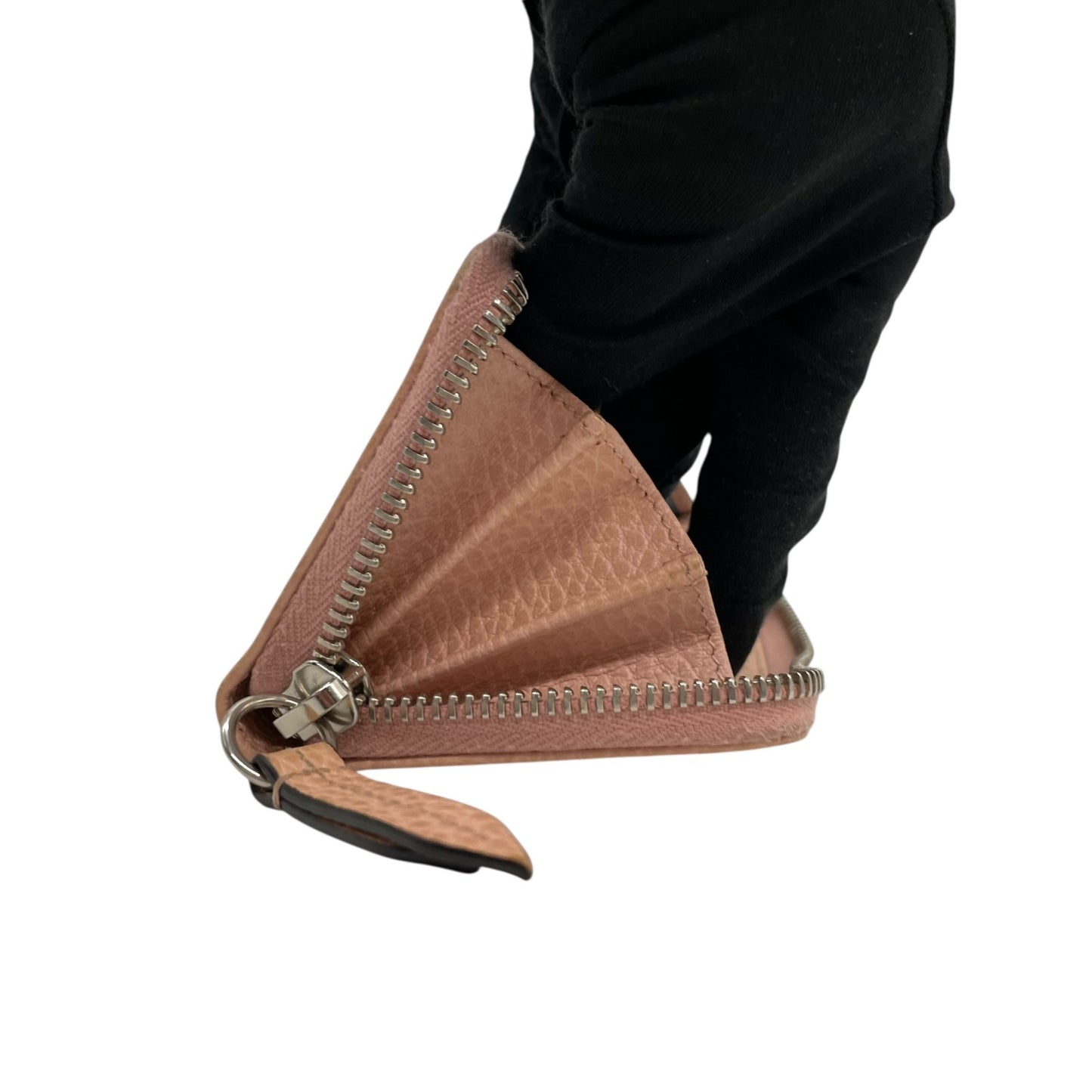 極美品 グッチ GUCCI カードケース 644412 レザー ピンクベージュ ダブルG マーモント コインケース ミニ財布 コンパクト ウォレット 小銭入れ M2