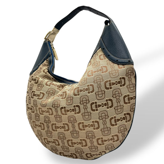 GUCCI グッチ ホースビット柄 ショルダーバッグ ワンショルダー ハンドバッグ キャンバス ブラウン ゴールド金具 Y2K C3