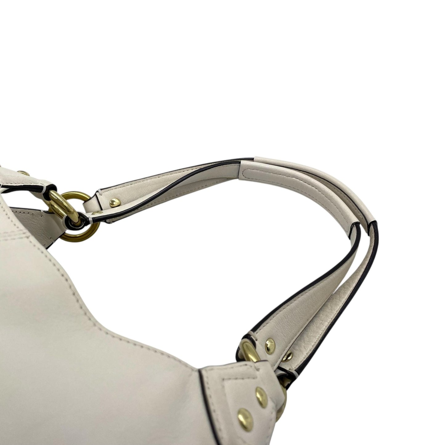 コーチ COACH ショルダーバッグ ワンショルダー レザー 白 ホワイト バックルデザイン 金金具 ゴールド金具 レディース T3