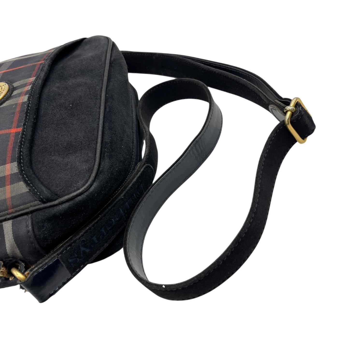 バーバリーズ Burberrys ノバチェック ショルダーバッグ ネイビー 紺 ゴールド金具 ヴィンテージ ロゴエンブレム B3