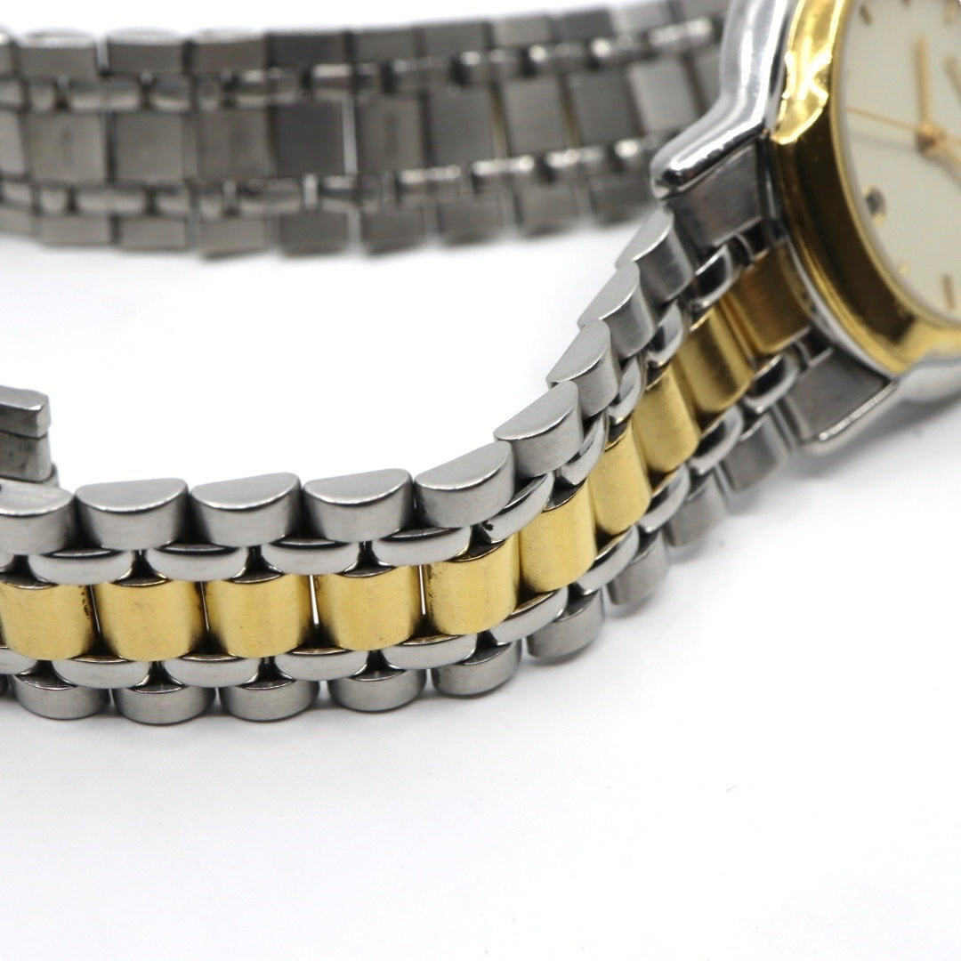 新品電池交換済 クリーニング済 グッチ GUCCI 8000L 腕時計 レディースウォッチ クォーツ コンビ シルバー ゴールド アイボリー文字盤 デイト表示 ステンレススチール クラシック エレガント ヴィンテージ ドレスウォッチ 稼働品 G3