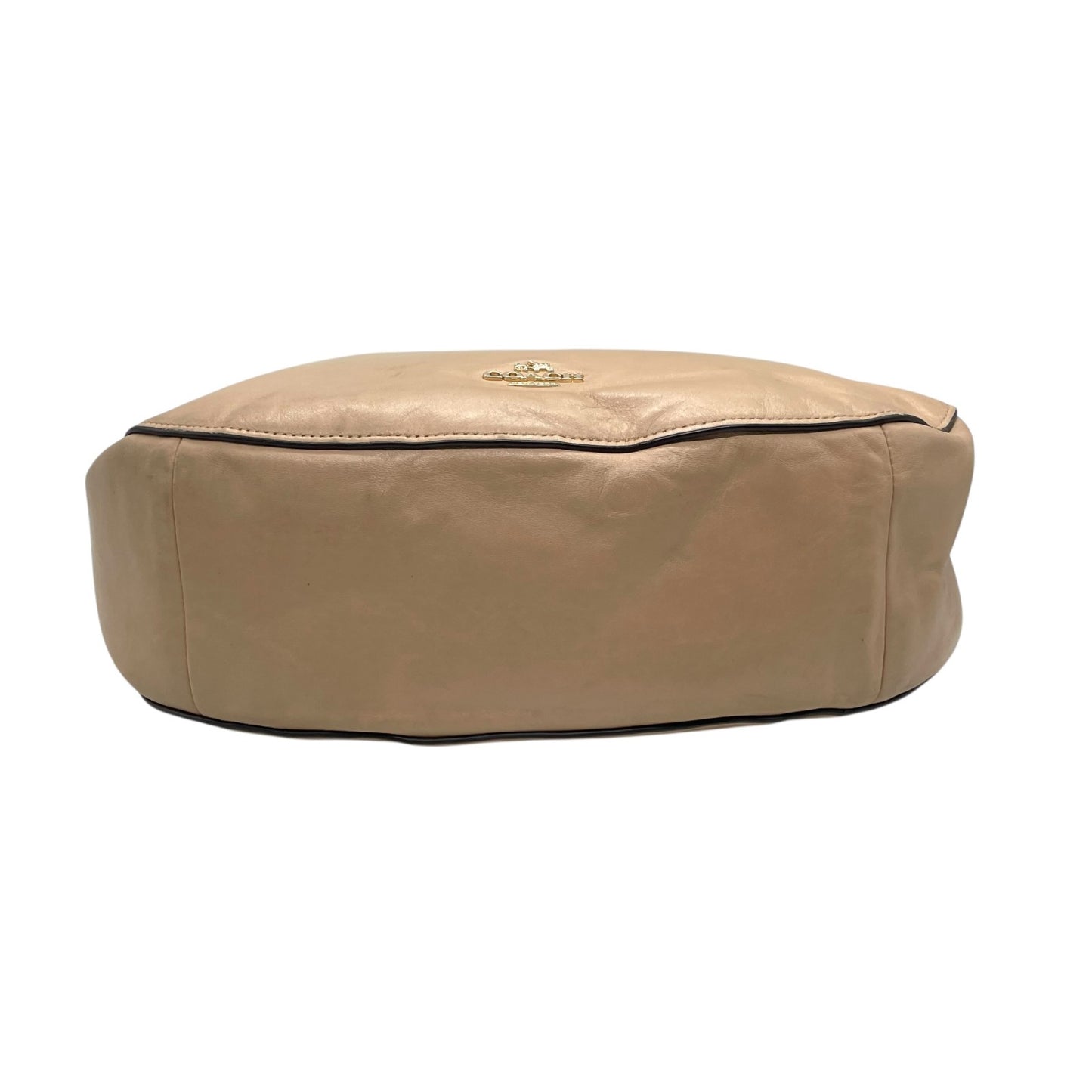 COACH コーチ チェルシー ワンショルダーバッグ ハンドバッグ ピンクベージュ レザー ゴールド金具 ホーボー 肩掛け可 ロゴ レディース T4