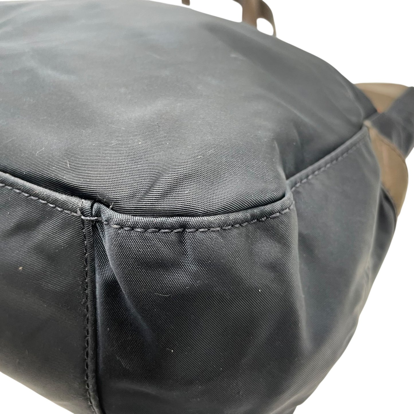 Paul Smith ポールスミス ZIP SIGNATURE ジップシグネチャー トートバッグ ビジネストート 紺 ネイビー 茶 ブラウン マルチストライプ ナイロン レザー シルバー金具 肩掛け可 メンズ X2