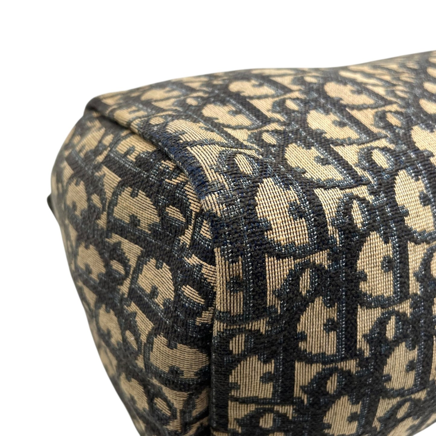 Christian Dior ディオール トロッター ミニボストン ボストンバッグ 紺 ネイビー ベージュ キャンバス レザー ゴールド金具 CDロゴ 手提げ ヴィンテージ レディース D3