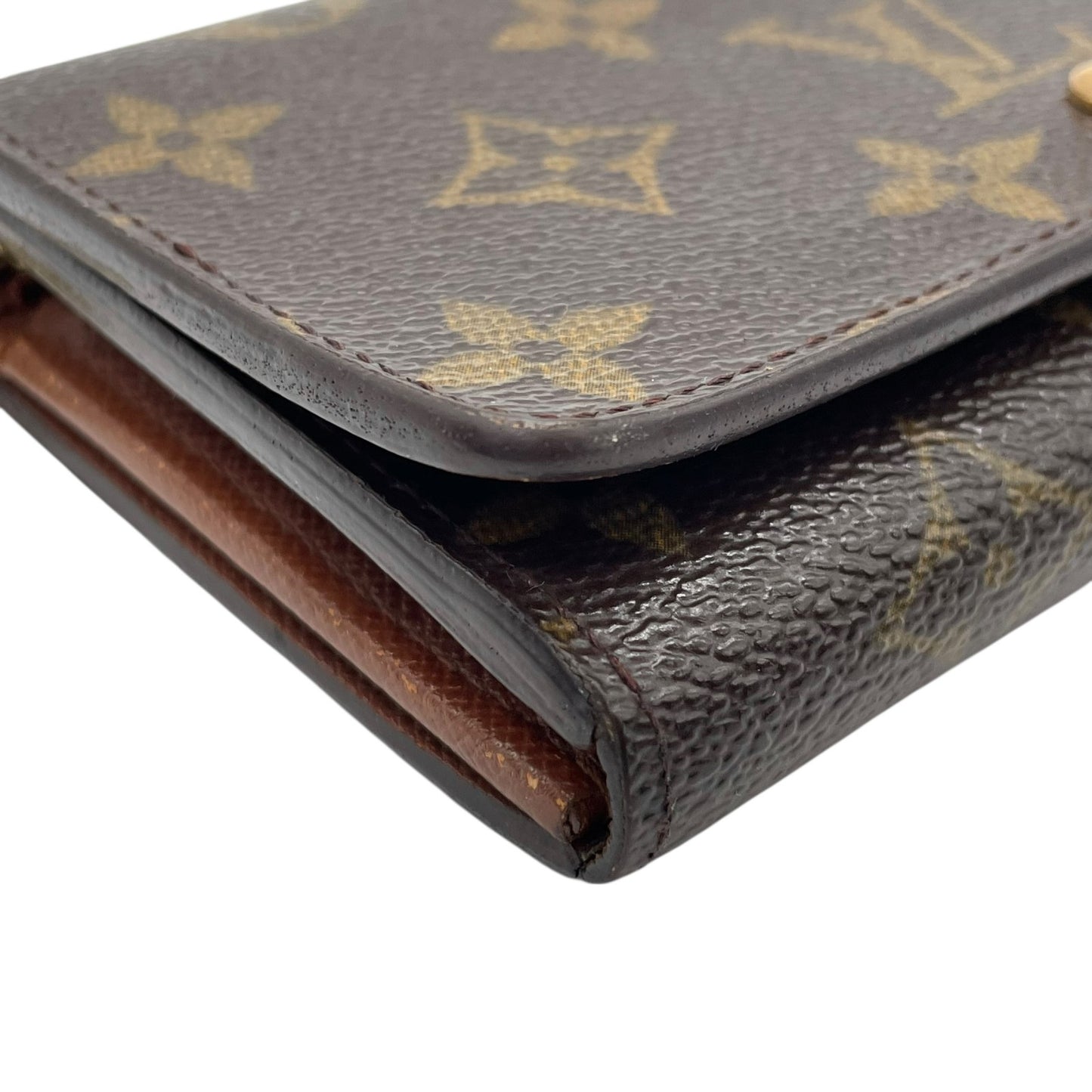 ルイ・ヴィトン LOUIS VUITTON LV モノグラム ポルトモネ ビエ トレゾール 三つ折り財布 M61730 茶色 ブラウン レザー PVC 金金具 ゴールド シリアル刻印 W1