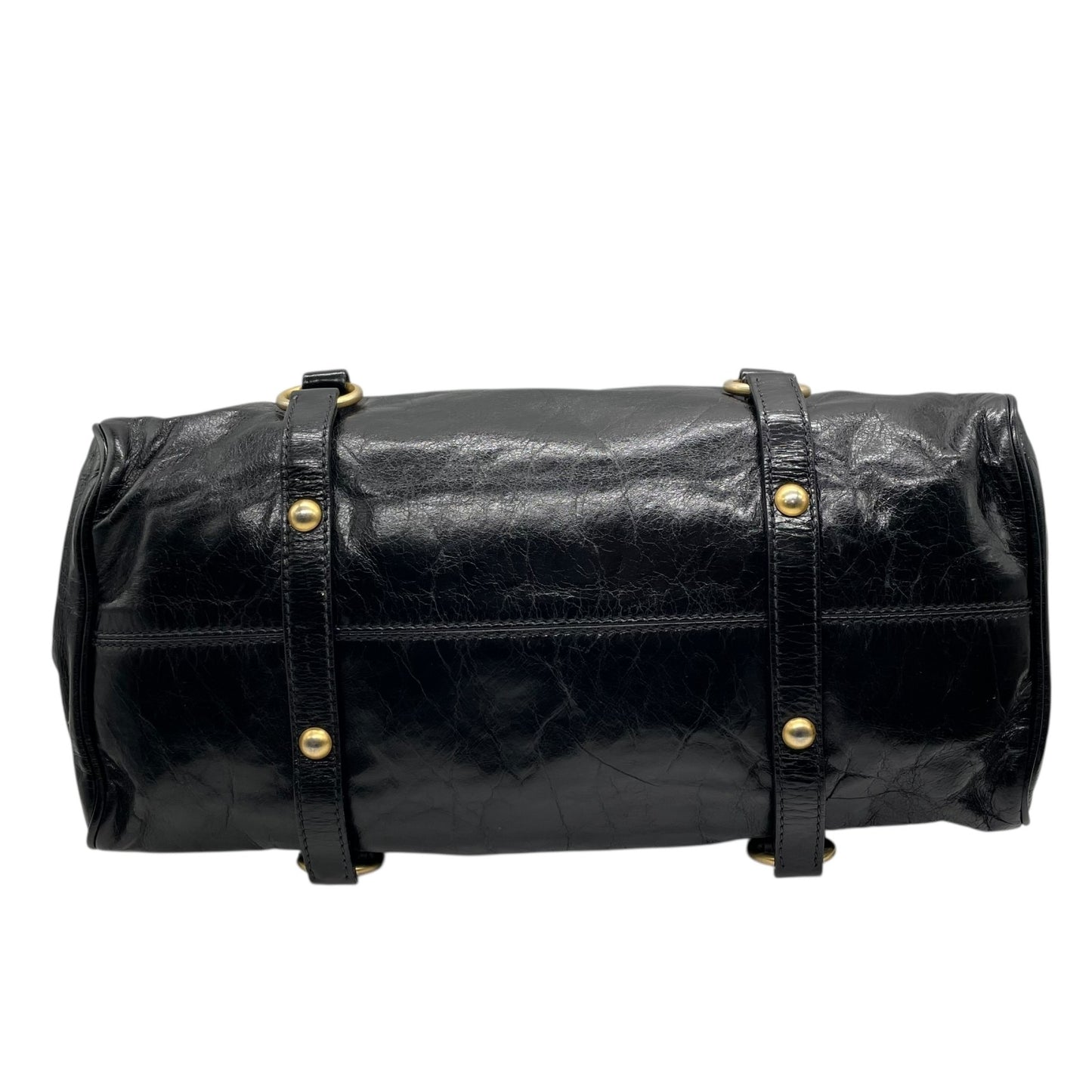 MIUMIU ミュウミュウ ハンドバッグ レザー ブラック【中古】 レディース