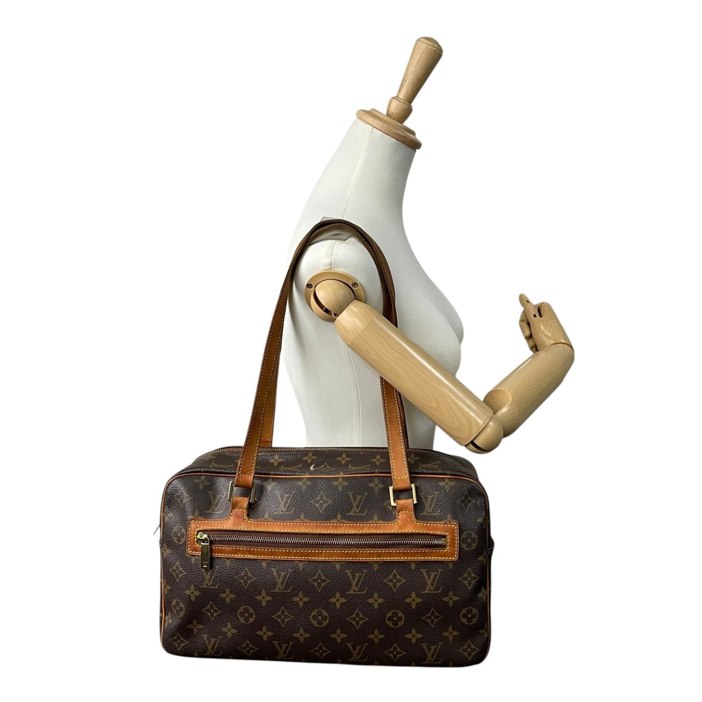 Authentic LOUIS VUITTON Monogram Cite Shoulder Bag M51181 Brown PVC Leather Gold Hardware Tote Bag Men's Women's Shoulder Strap