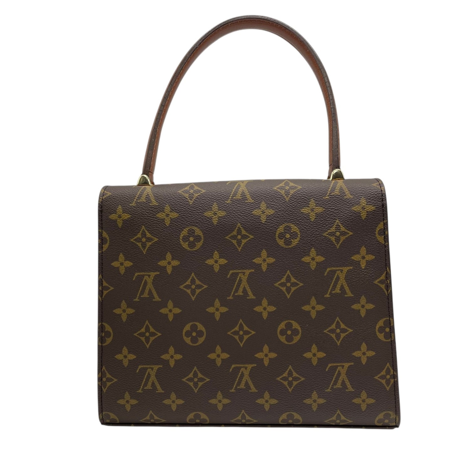 Authentic LOUIS VUITTON Monogram Marzelive Handbag M51379 Brown PVC Leather Gold Hardware Top Handle Flap Closure Women's
