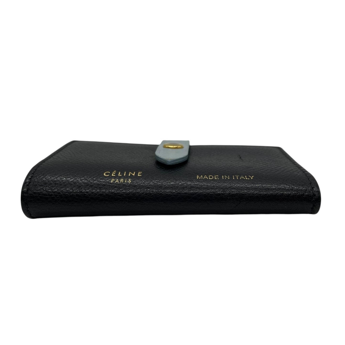 美品 CELINE セリーヌ 6連キーケース 黒 ブラック 水色 ブルー バイカラー レザー 本革 ゴールド金具 フィービー期 M2