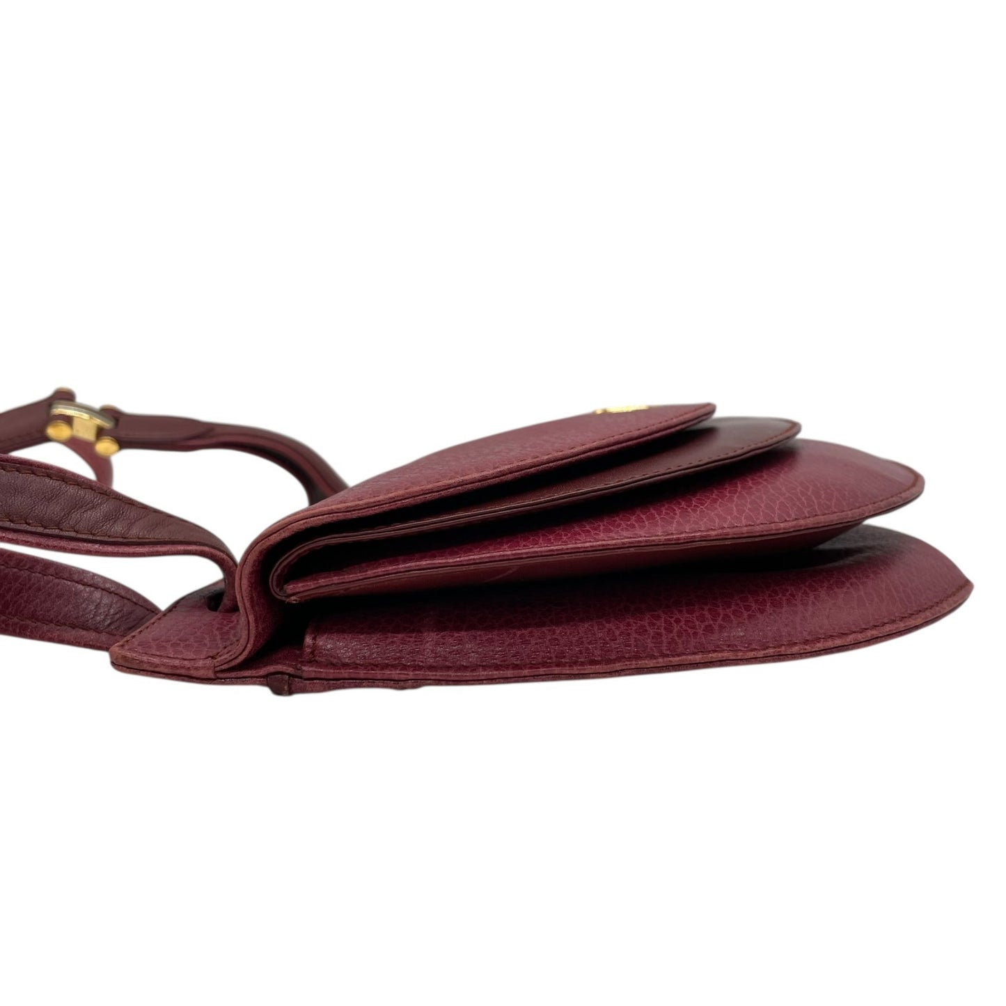 Cartier カルティエ マストライン ショルダーバッグ 赤 ボルドー ワインレッド レザー 本革 ゴールド金具 斜め掛け可 フラップ開閉 2Cモチーフ レディース C6