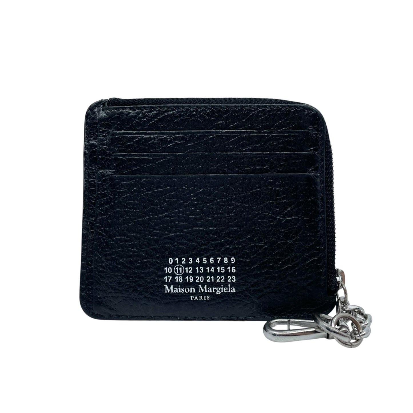 Maison Margiela メゾンマルジェラ カードケース コインケース 黒 ブラック 4ステッチ レザー ギャランティカード付き W5