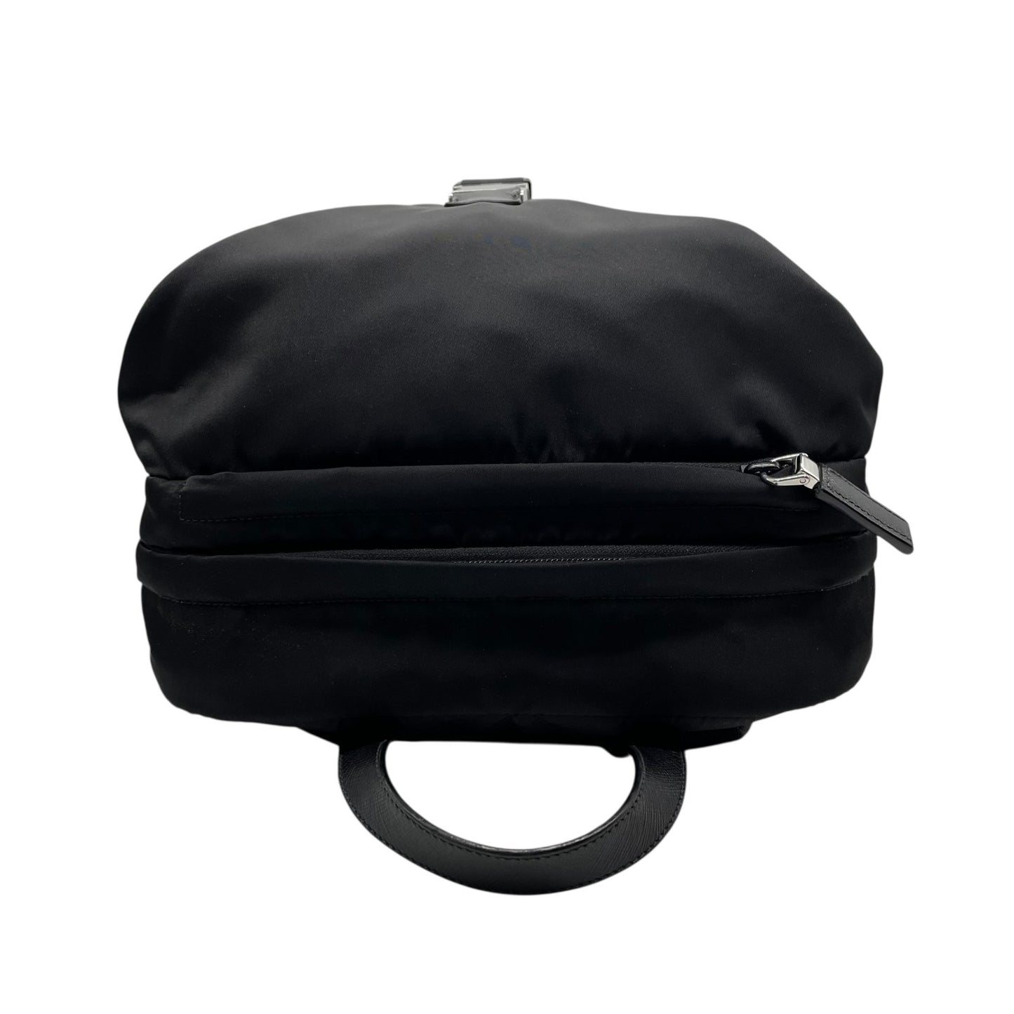 美品 PRADA プラダ リュックサック バッグパック リナイロン トライアングルロゴ 2VZ028 黒 NERO ブラック シルバー金具 メンズ C