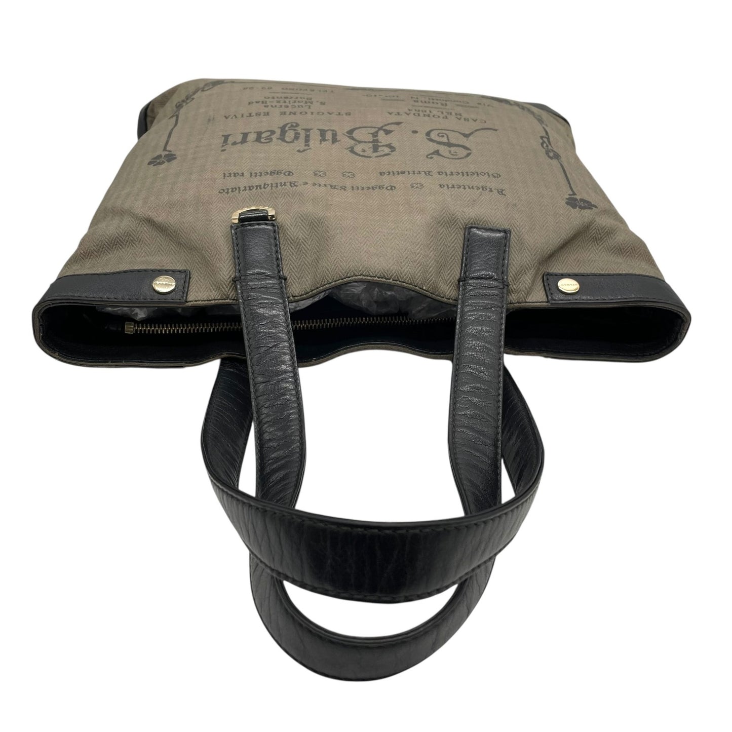 BVLGARI ブルガリ コレツィオーネ トートバッグ ワンショルダー ロゴ PVC レザー グレー 黒 ブラック ゴールド金具 肩掛け可 メンズ レディース U15