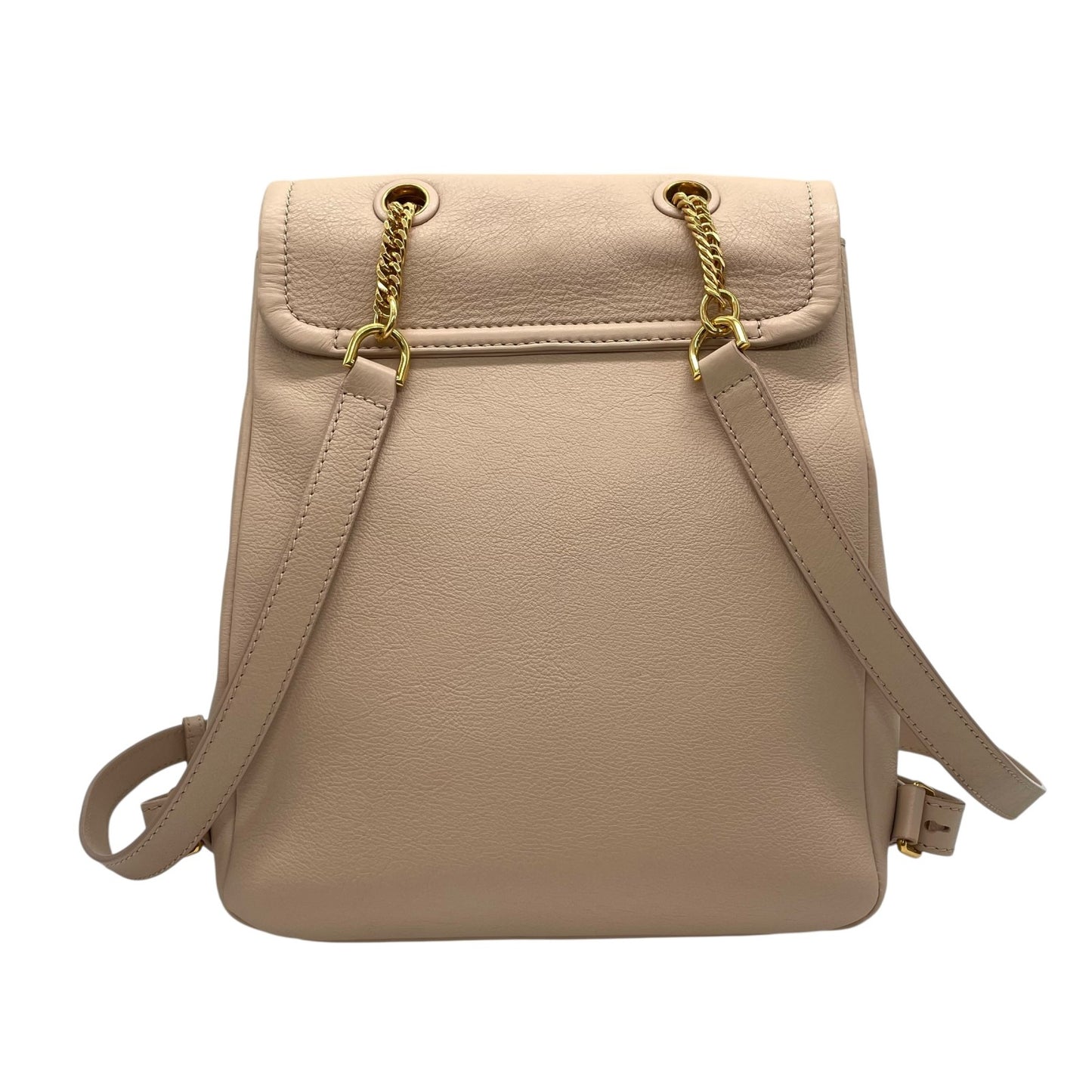 未使用品 BALLY バリー リュックサック バックパック ピンクベージュ レザー チェーン ゴールド金具 VALMA レディース ギャランティカード付き Q