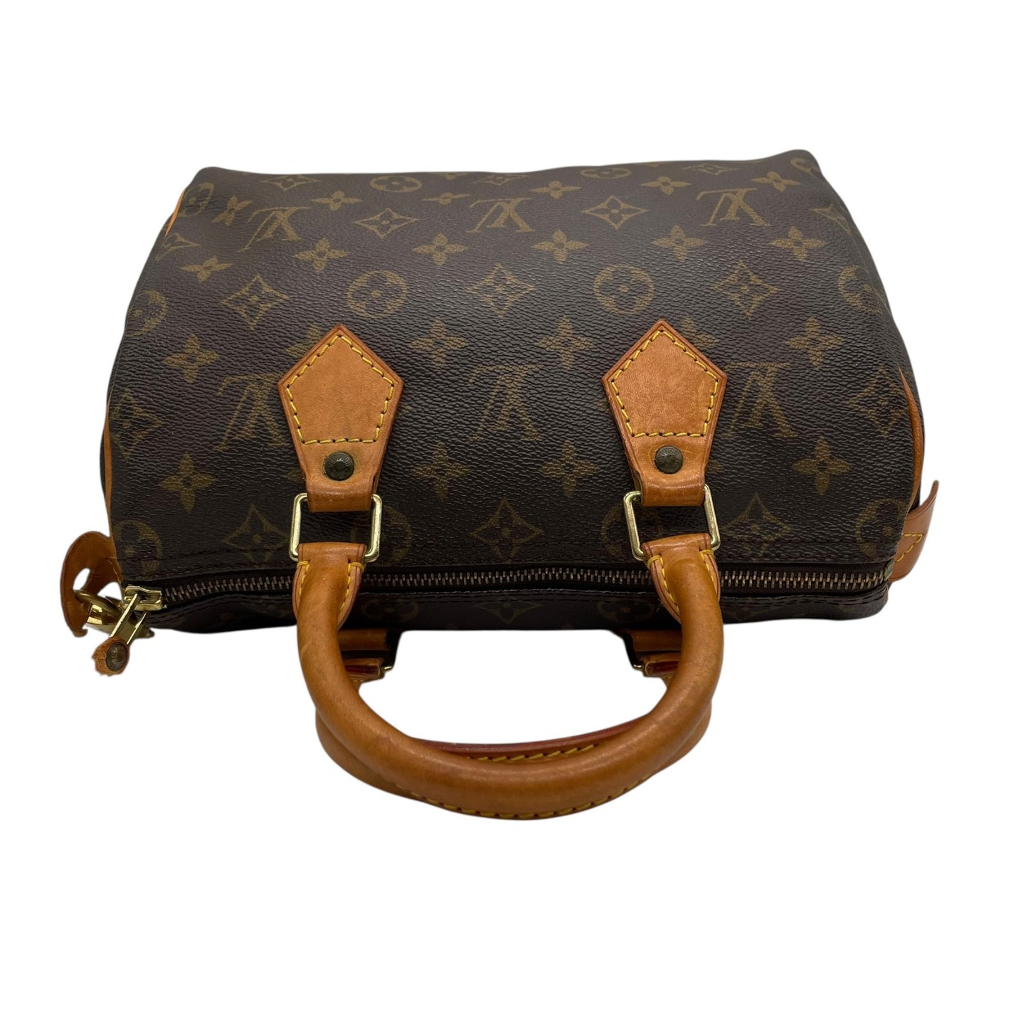 Authentic Louis Vuitton Speedy 25 Monogram Mini Boston Bag Brown Leather M41109