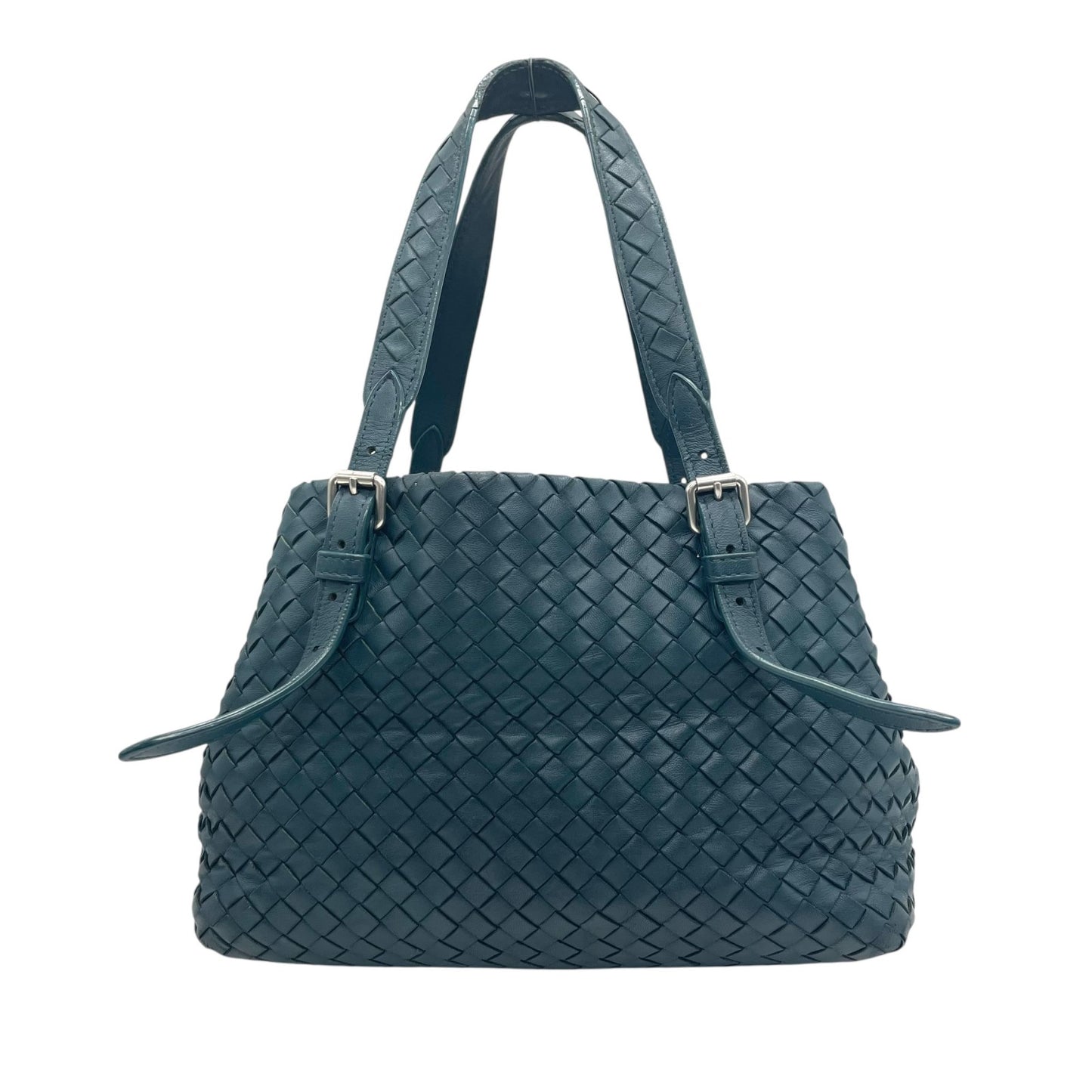 BOTTEGA VENETA ボッテガヴェネタ イントレチャート トートバッグ レザー ダークグリーン 肩掛け可 ハンドバッグ レディース 正規品 D