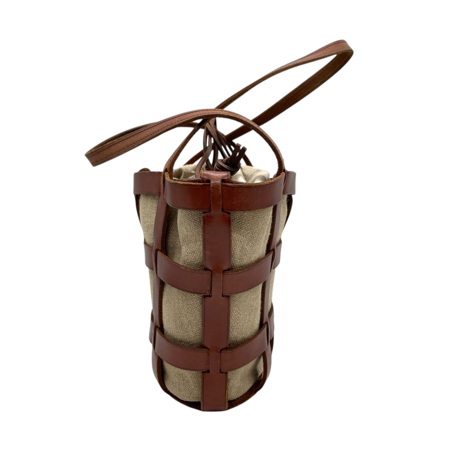 ジャストカンパーニュ Just Campagne バッグ ハンドバッグ トートバッグ レディース コットン 綿 キャンバス レザー ベージュ 巾着型 肩掛け ワンショルダー 定番 VALLEE SET truffe K1