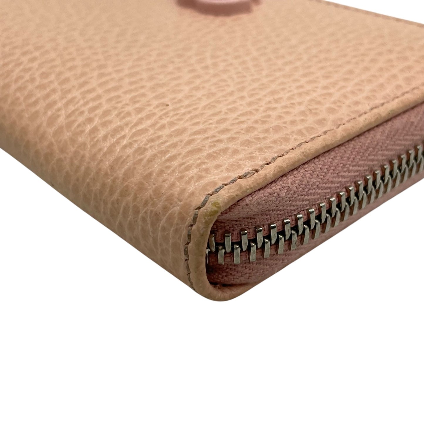 極美品 グッチ GUCCI カードケース 644412 レザー ピンクベージュ ダブルG マーモント コインケース ミニ財布 コンパクト ウォレット 小銭入れ M2