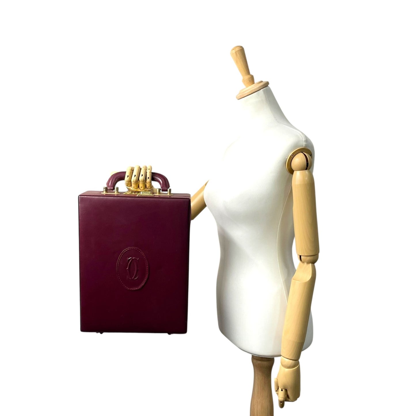 Cartier カルティエ アタッシュケース トランクケース ボルドー レザー ビジネスバッグ ゴールド金具 ヴィンテージ ビジネスバッグ 書類鞄 メンズ レディース A