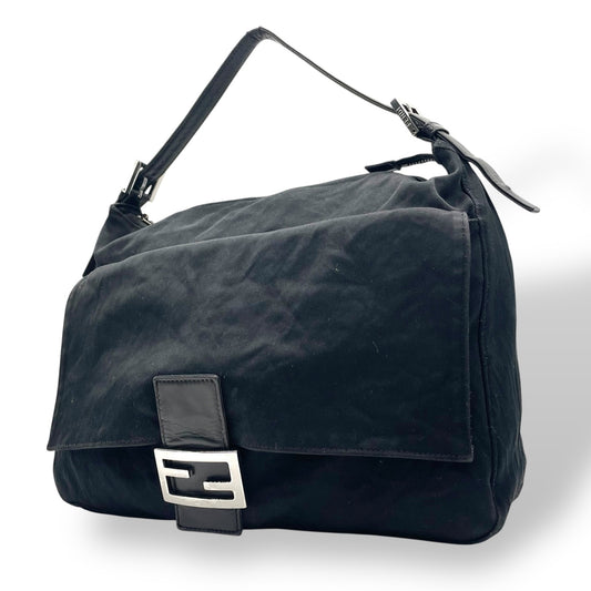 フェンディ FENDI マンマバケット ヴィンテージ ショルダーバッグ 黒 ブラック FFロゴ シルバー金具 K13