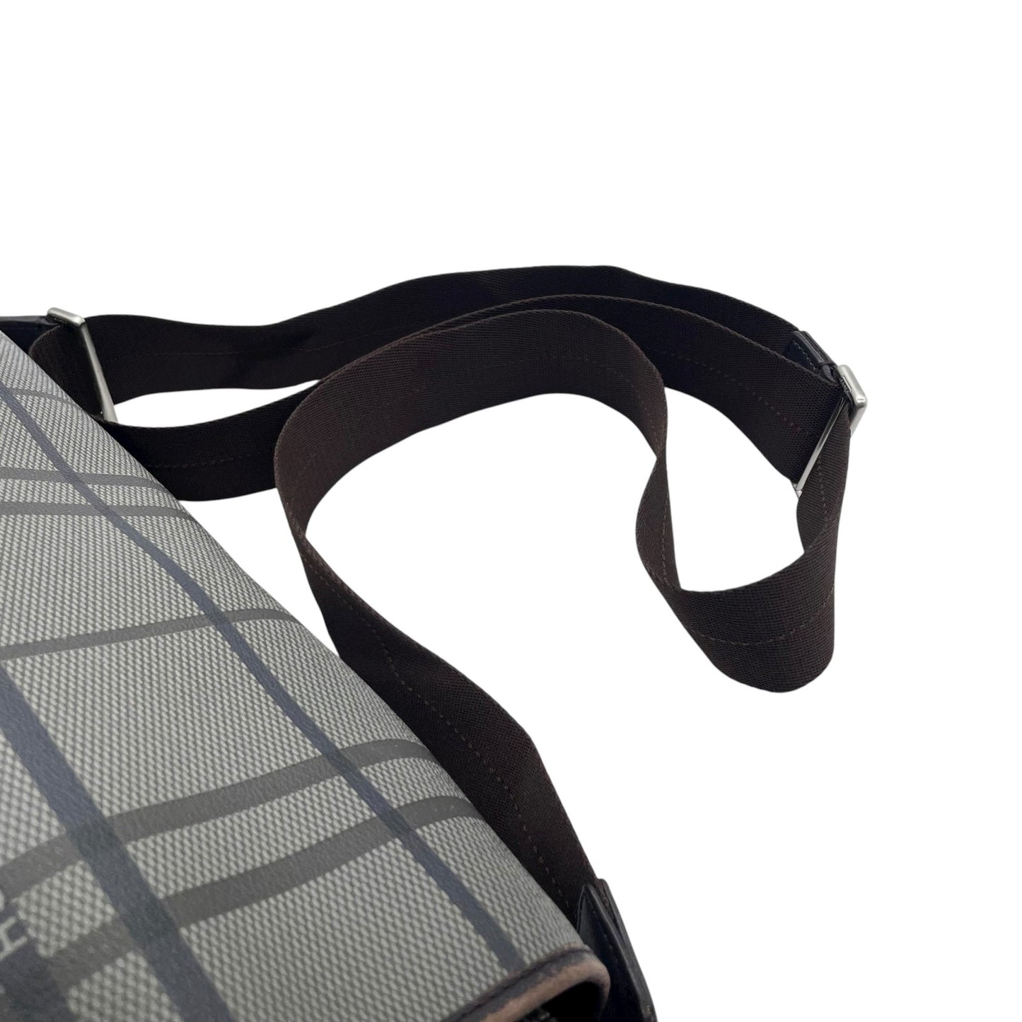 コーチ COACH メッセンジャーバッグ ショルダーバッグ チェック柄 グレー 黒 ブラック A4収納可 ヴィンテージ U2