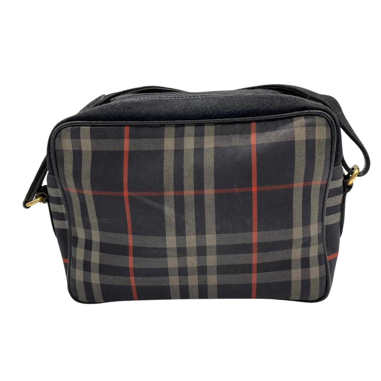 バーバリーズ Burberrys ノバチェック ショルダーバッグ ネイビー 紺 ゴールド金具 ヴィンテージ ロゴエンブレム B3