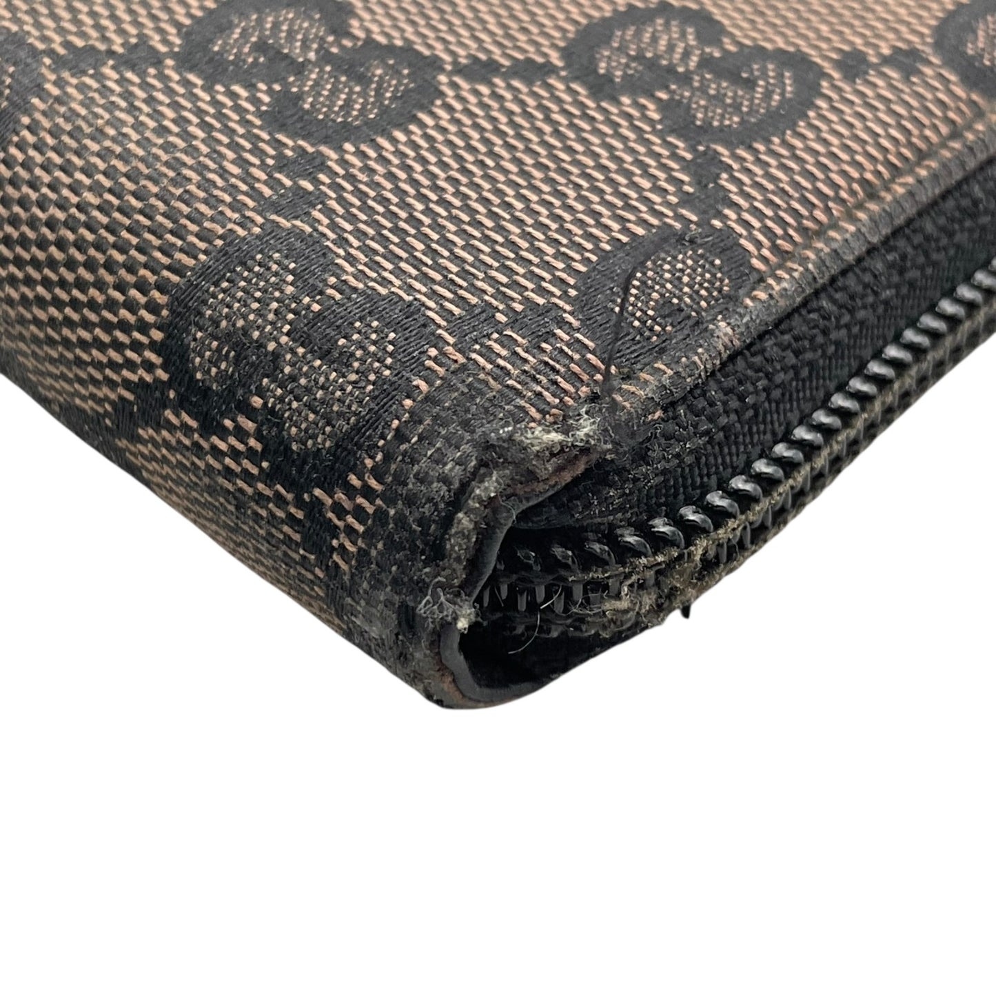 グッチ GUCCI 長財布 ラウンドファスナー GGキャンバス レザー ブラウン 茶 GG柄 ロゴ シルバー金具 メンズ レディース M1