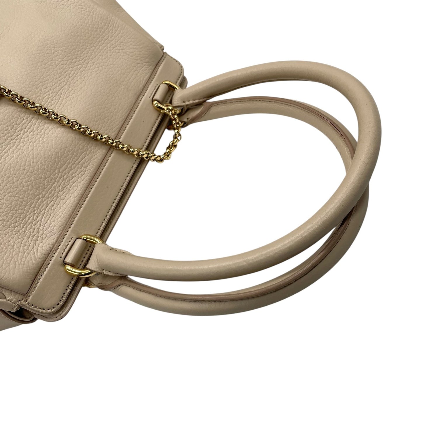 ドルチェ＆ガッバーナ Dolce&Gabbana ハンドバッグ SICILY シシリー ピンクベージュ レザー 肩掛け可 ゴールド金具 メダルタグ D&G ドルガバ ギャランティカード付き レディース D