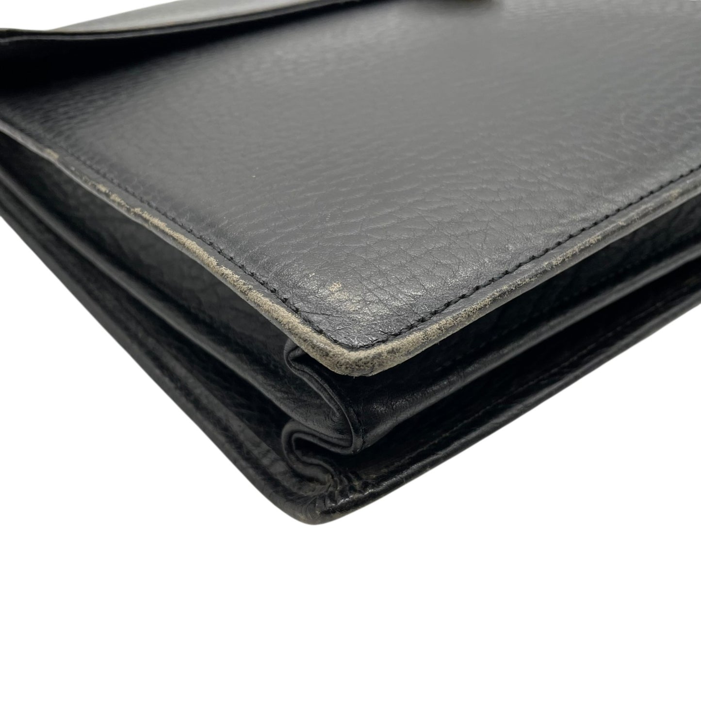 バーバリー BURBERRY ビジネスバッグ ブリーフケース ダレスバッグ ブラック 黒 レザー シボ革 ゴールド金具 ホースロゴ ヴィンテージ メンズ B