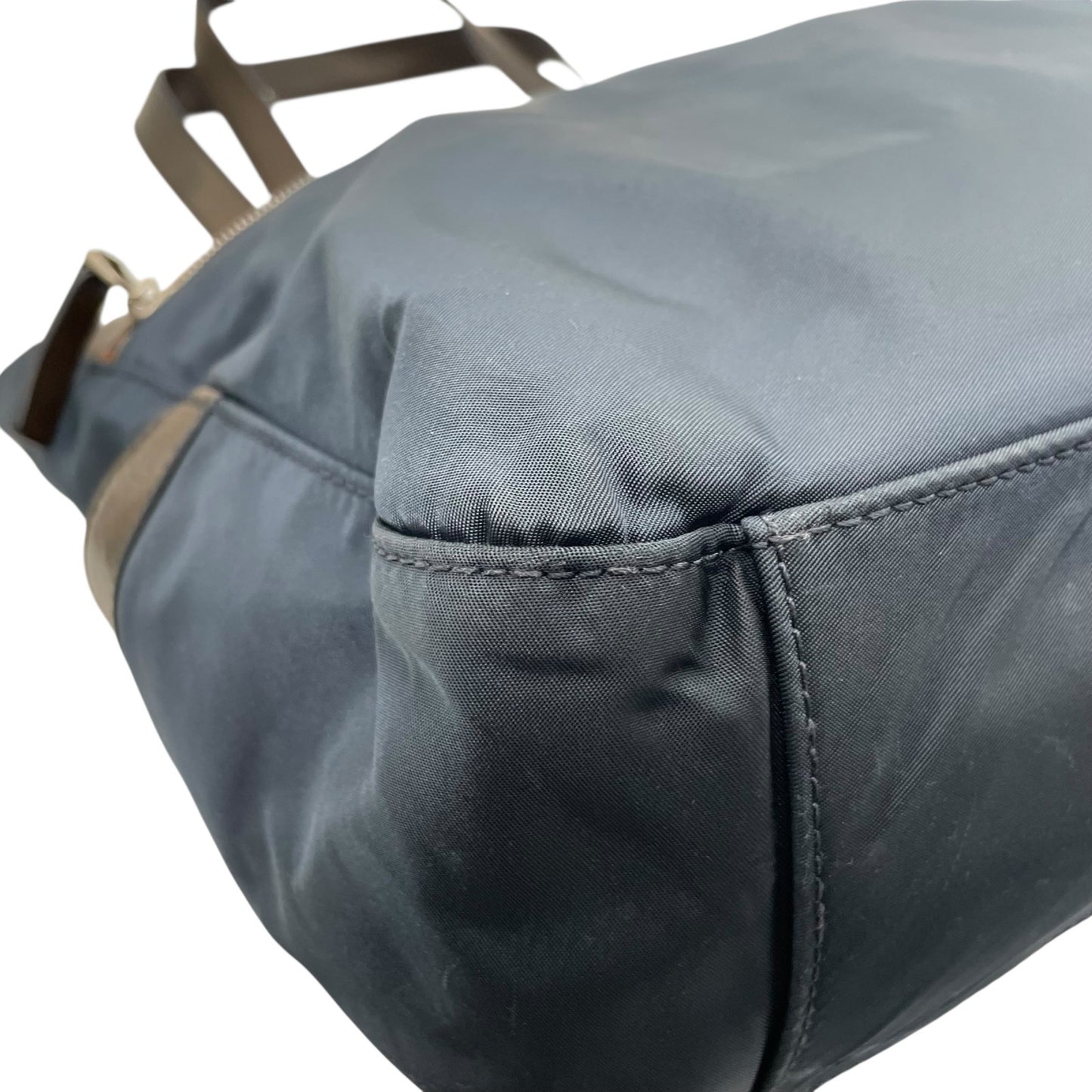 Paul Smith ポールスミス ZIP SIGNATURE ジップシグネチャー トートバッグ ビジネストート 紺 ネイビー 茶 ブラウン マルチストライプ ナイロン レザー シルバー金具 肩掛け可 メンズ X2