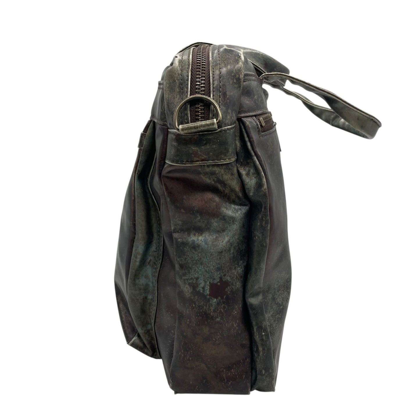 ジャンポールゴルチエ ビジネスバッグ 2WAY ショルダーバッグ Vサイバー 玉虫色 メタリック PVC レザー A4 PC収納可 廃盤 希少 メンズ レディース ユニセックス 通勤 通学 ブリーフケース ヴィンテージ 10