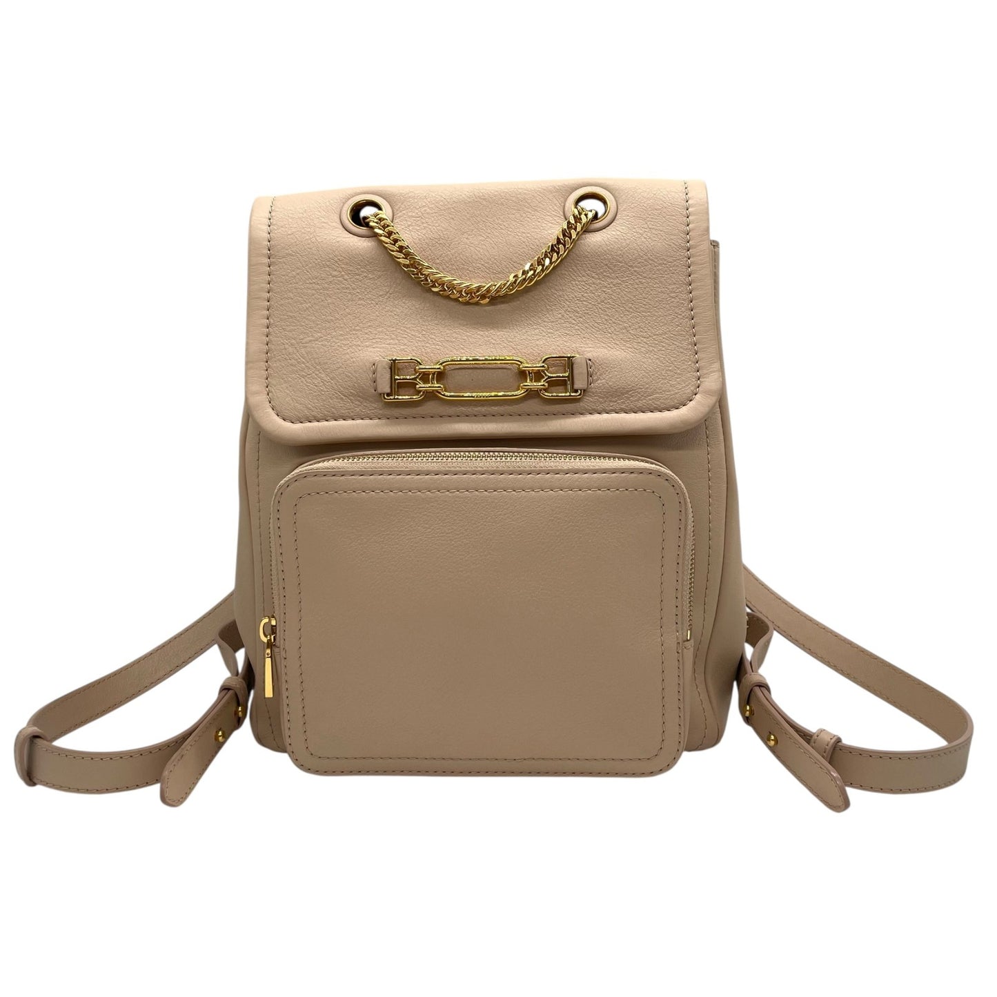 未使用品 BALLY バリー リュックサック バックパック ピンクベージュ レザー チェーン ゴールド金具 VALMA レディース ギャランティカード付き Q