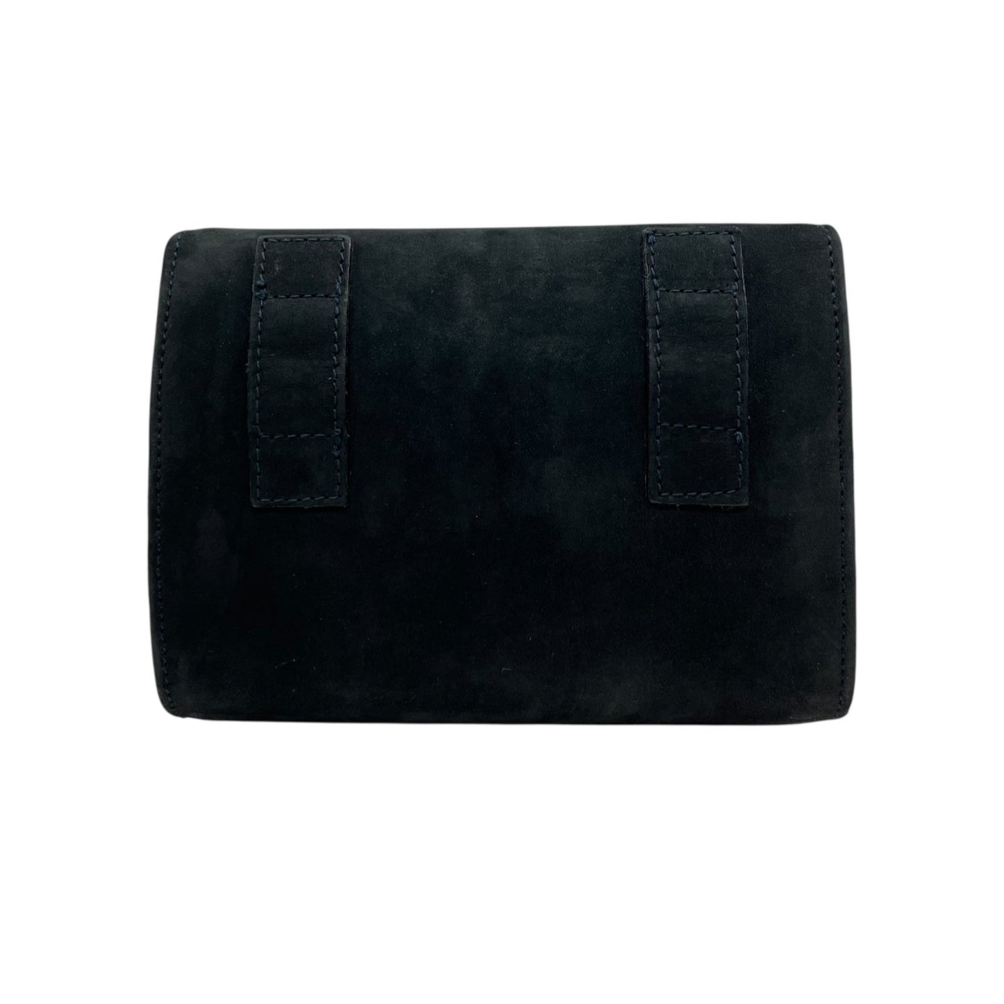 Salvatore Ferragamo フェラガモ ヴァラリボン チェーンショルダー ショルダーバッグ ミニバッグ ネイビー スエード ゴールド金具 レディース K10