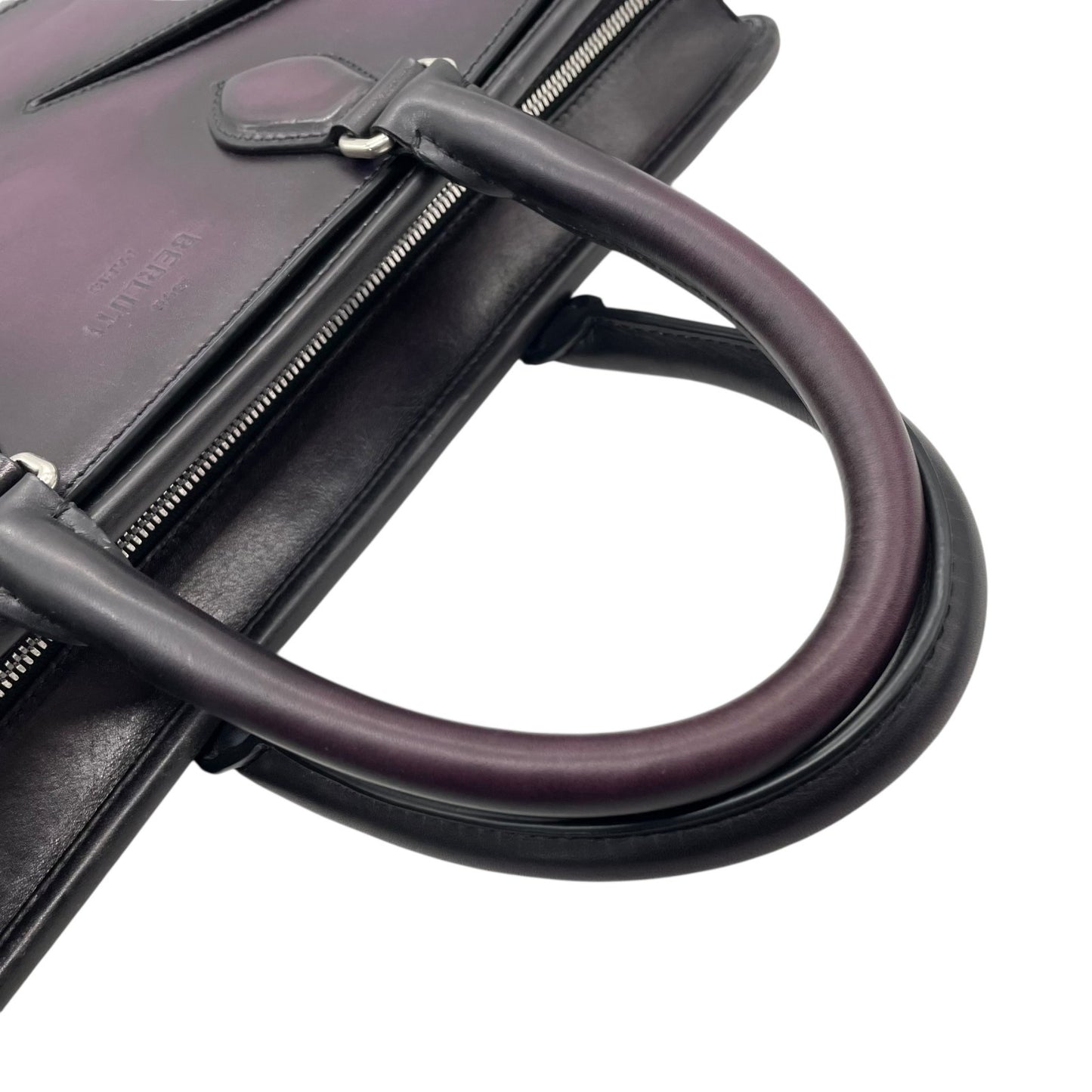 Authentic Berluti Un Jour Briefcase Purple Leather Slit Design Business Bag 2023 FW