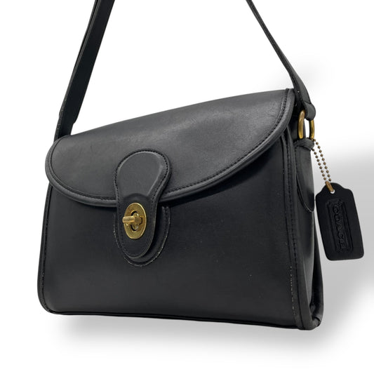 Authentic COACH Vintage Devon Bag 9908 Black Glove-Tanned Leather Crossbody Made in USA
