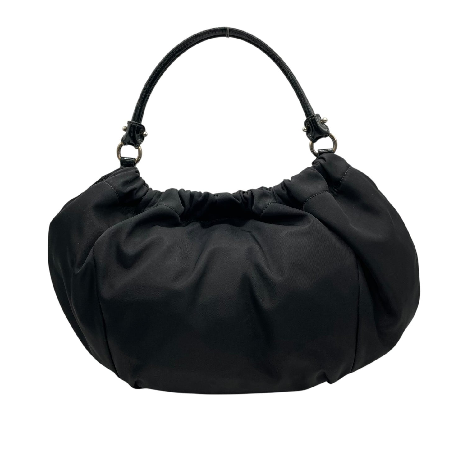 Salvatore Ferragamo サルヴァトーレ フェラガモ ヴァラ リボン トートバッグ ショルダーバッグ ナイロン パテントレザー ブラック 黒 ワンショルダー レディース K9