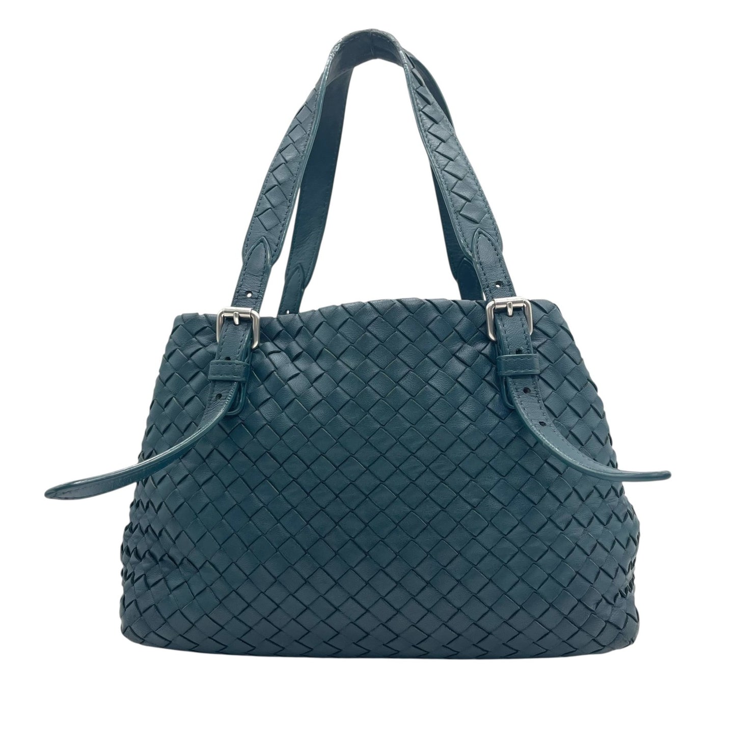 BOTTEGA VENETA ボッテガヴェネタ イントレチャート トートバッグ レザー ダークグリーン 肩掛け可 ハンドバッグ レディース 正規品 D