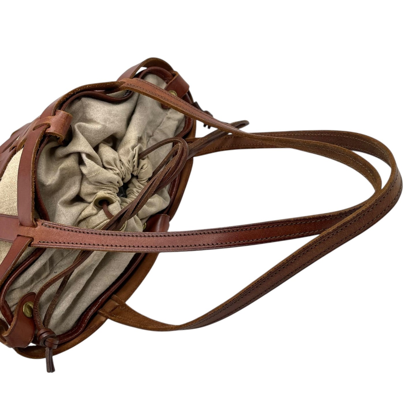 ジャストカンパーニュ Just Campagne バッグ ハンドバッグ トートバッグ レディース コットン 綿 キャンバス レザー ベージュ 巾着型 肩掛け ワンショルダー 定番 VALLEE SET truffe K1