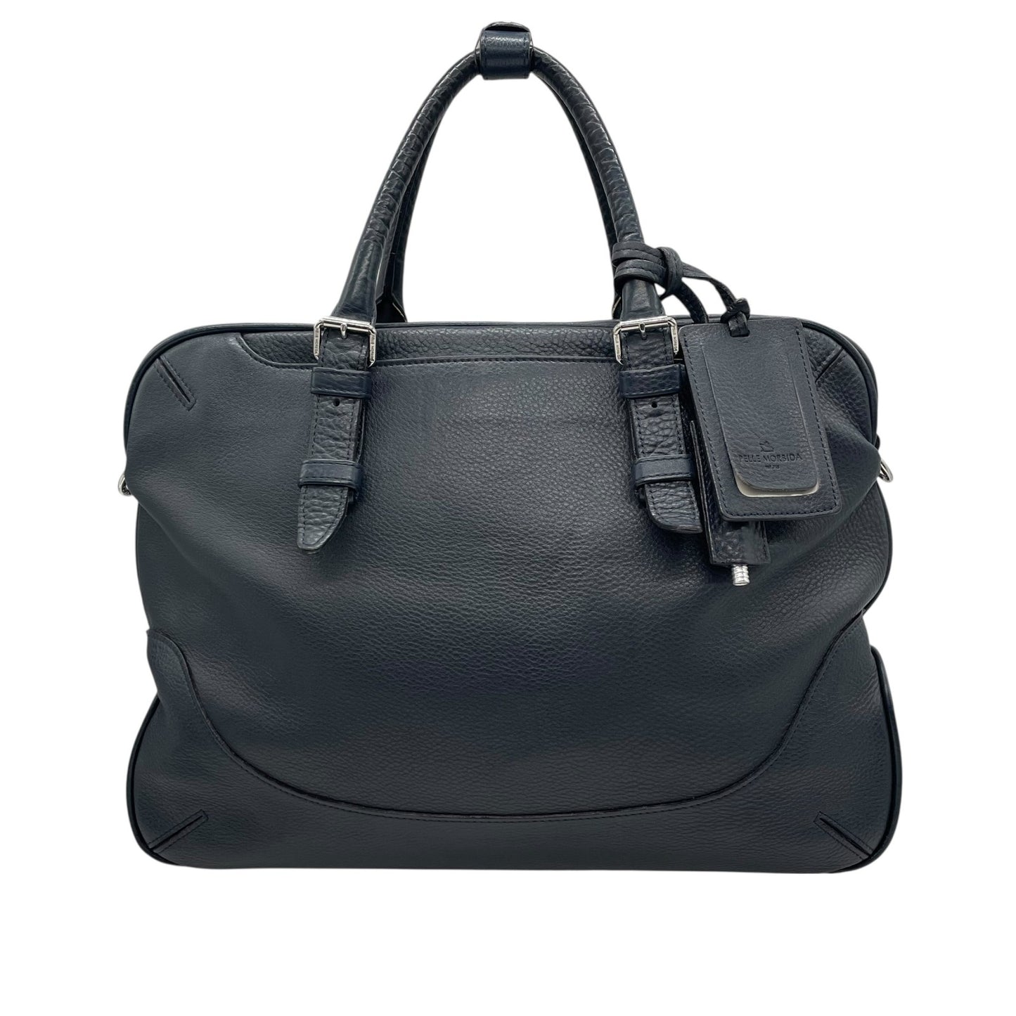 美品 PELLE MORBIDA ペッレモルビダ メイデンヴォヤージュ ビジネスバッグ オールレザー 2WAY ボストンバッグ ショルダーストラップ付 ブラック メンズ 書類鞄 正規品 ネームタグ ホイッスル付き B4