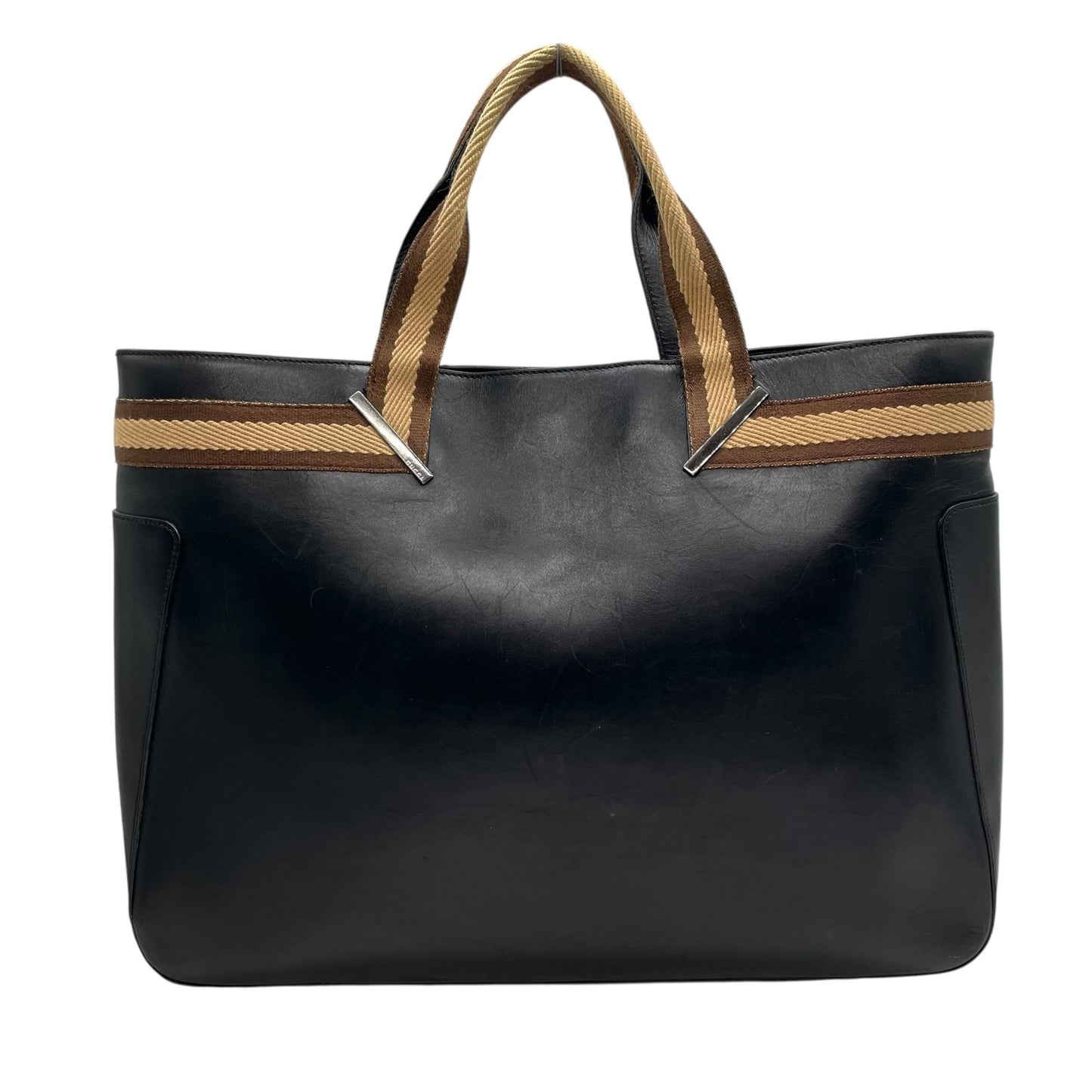 GUCCI グッチ シェリーライン トートバッグ ハンドバッグ 黒 ブラック レザー シルバー金具 ブラウン ベージュ 手提げ マグネット開閉 メンズ レディース K3