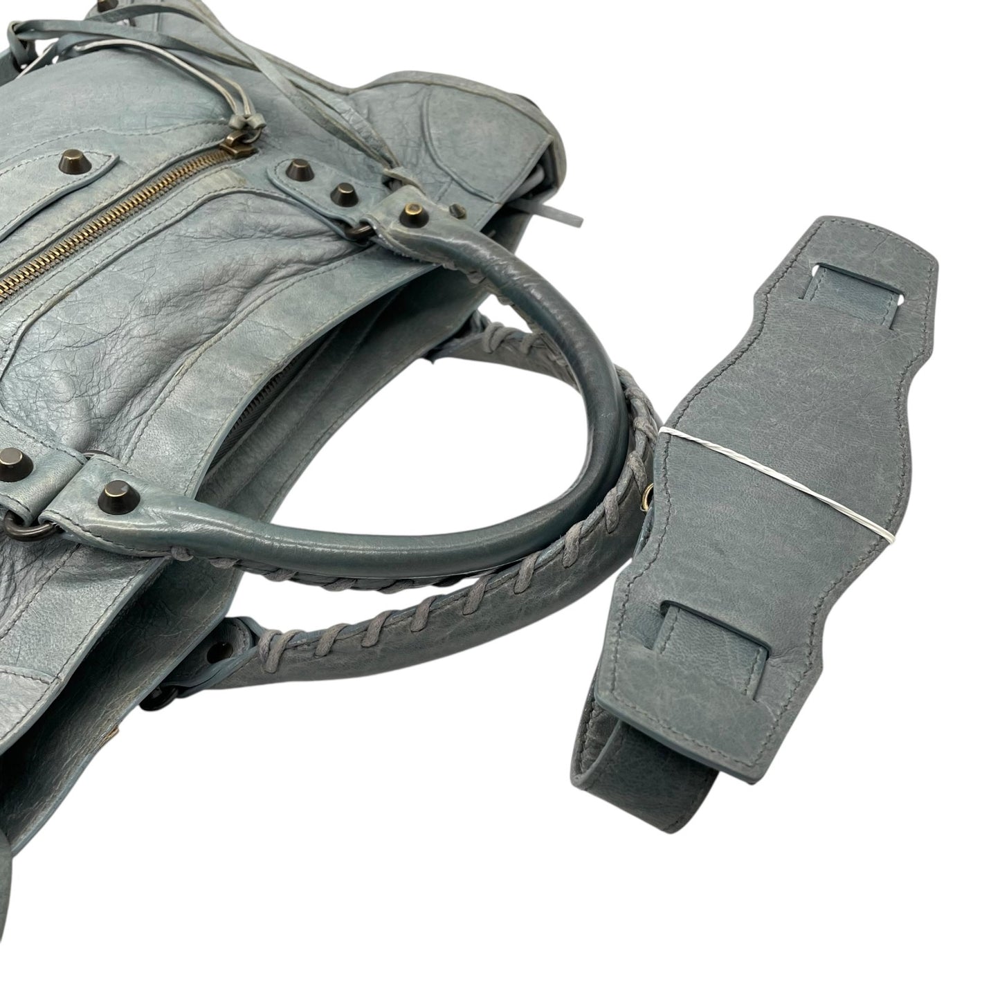 バレンシアガ BALENCIAGA ザ・シティ The City ハンドバッグ 2WAY ショルダーバッグ グレー レザー ヴィンテージ C7