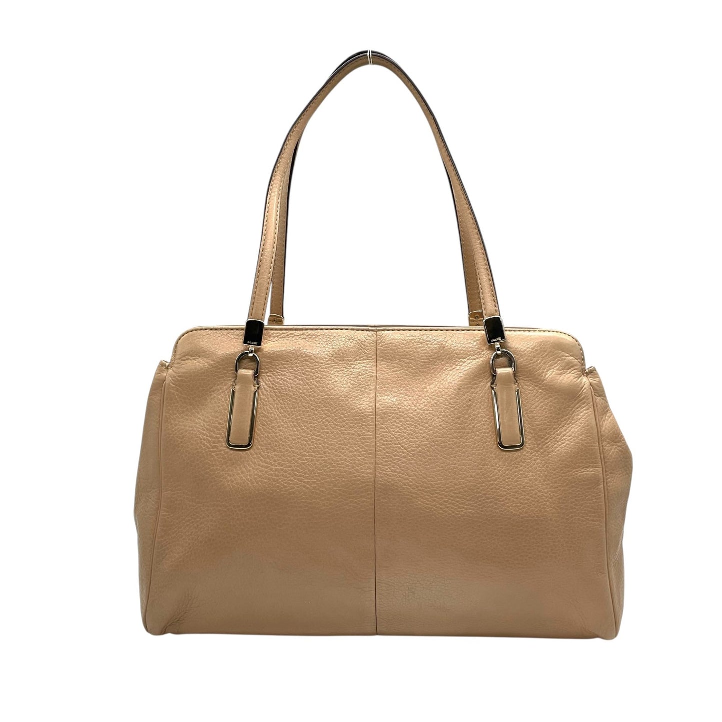 COACH コーチ トートバッグ ハンドバッグ ベージュ レザー ゴールド金具 肩掛け可 ホースロゴ ロゴチャーム ファスナー開閉 レディース E10