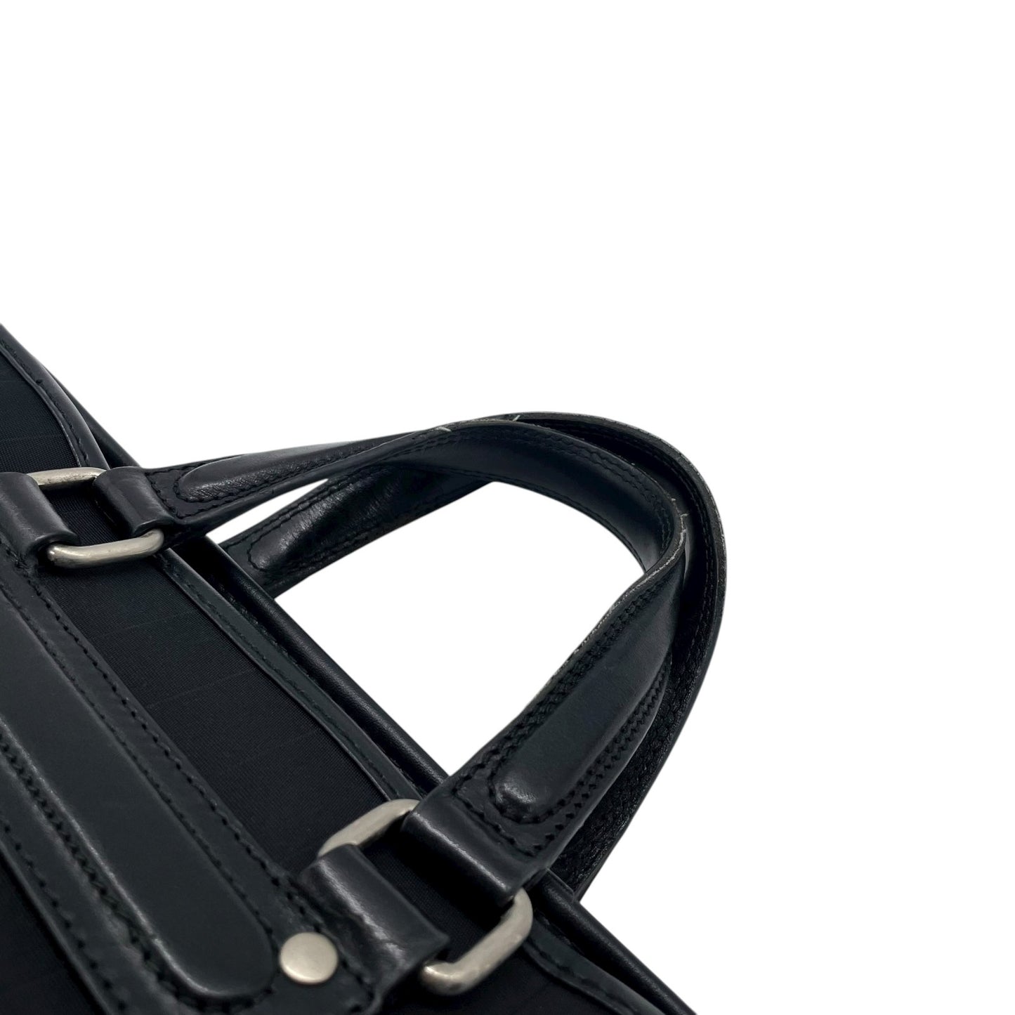 ポールスミス Paul Smith ビジネスバッグ ブリーフケース ナイロン×レザー 黒 ブラック マルチストライプ メンズ S14