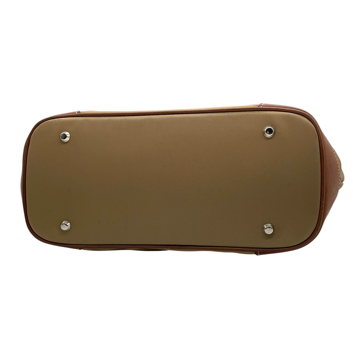 ダックス DAKS トートバッグ ナイロン×レザー ベージュ 茶色 ブラウン A4収納可 レディース メンズ兼用 S68