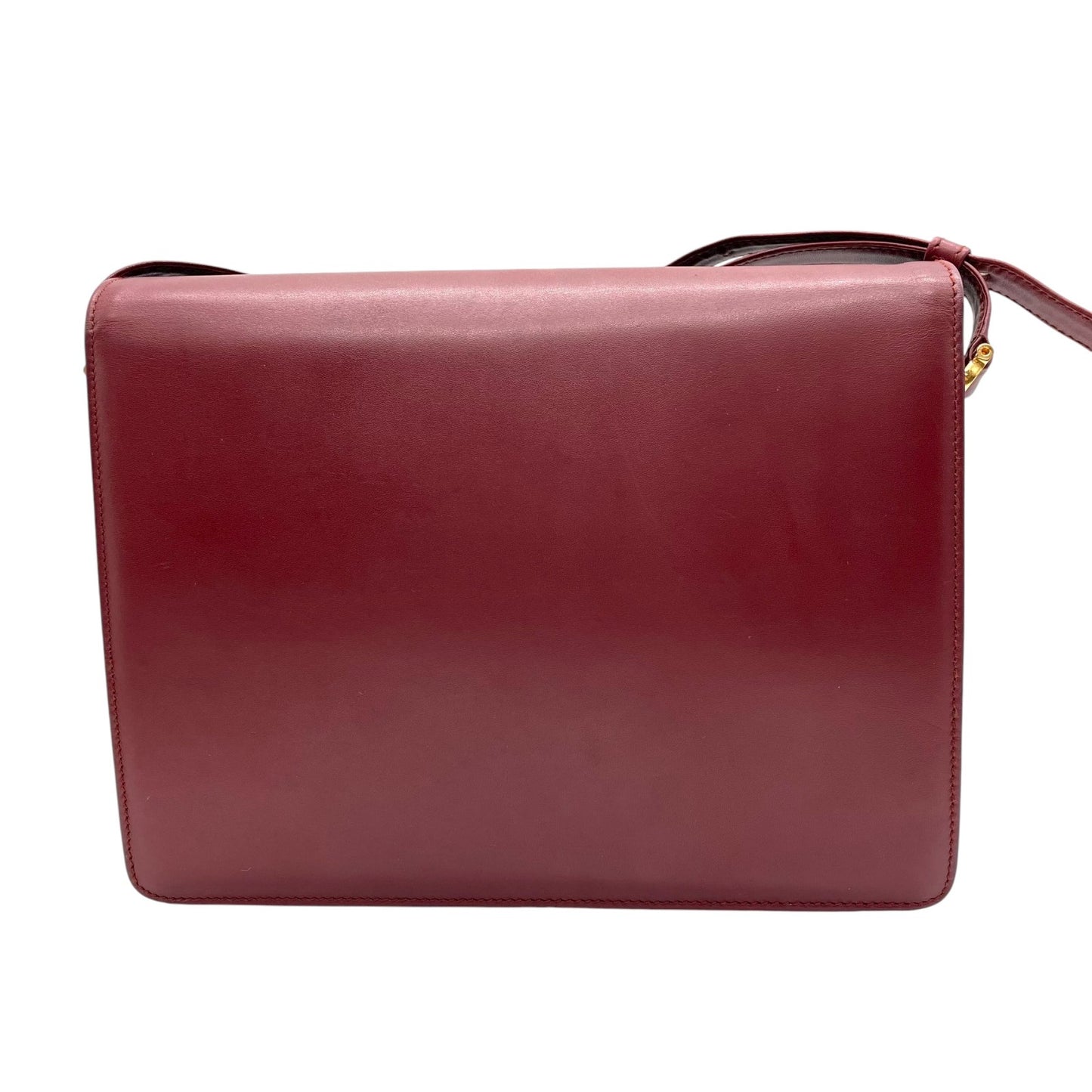 未使用級 カルティエ Cartier レザー ショルダーバッグ マストライン ボルドー ｗフラップ　ダブルフラップ ゴールド金具 ヴィンテージ フラップバッグ K11