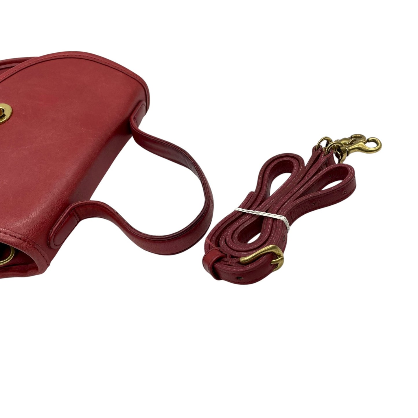 希少 COACH コーチ ショルダーバッグ ターンロック レザー 2WAY ハンドバッグ レッド 赤 S90 オールドコーチ グラブタンレザー vintage